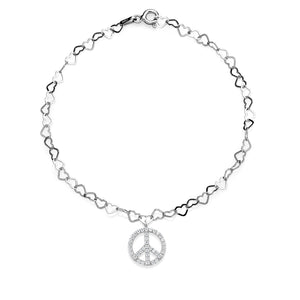 Moissanite - April_Bracelet in 925 Sterling Silver and 10K Yellow Gold