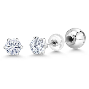 Moissanite - April_Earrings in Platinum