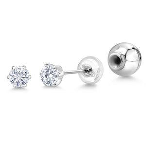 White Moissanite_Earrings in Platinum