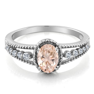 Morganite_5_Ring in 925 Sterling Silver