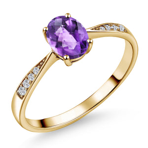 Amethyst-Checkerboard - February_5_Ring in 10K Yellow Gold