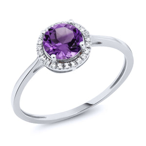 Purple and White_Ring in 10K White Gold