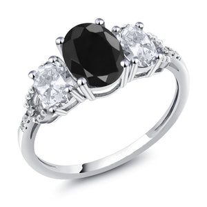 Black Sapphire - September_7_Ring in 10K White Gold
