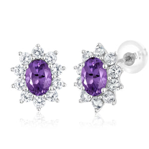 Amethyst - February_Earrings in 10K White Gold