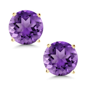 Amethyst - February_Earrings in 14K Yellow Gold
