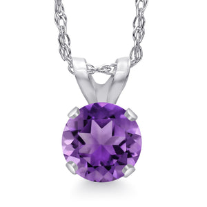 Amethyst_Pendant in 14K White Gold