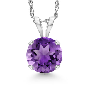 Amethyst - February_14K White Gold_Pendant in 14K White Gold