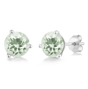 Prasiolite_14K White Gold_Earrings in 14K White Gold