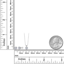 Pendant Earrings Set in 14K White Gold