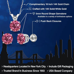 Pendant Earrings Set in 14K White Gold