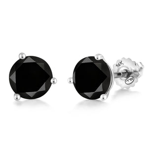 Black Diamond - April_Earrings in 14K White Gold