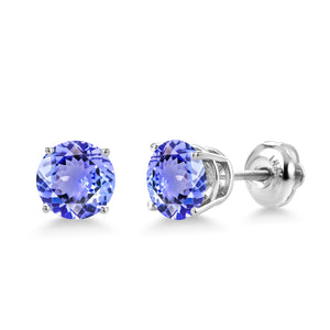 Tanzanite_Earrings in 14K White Gold