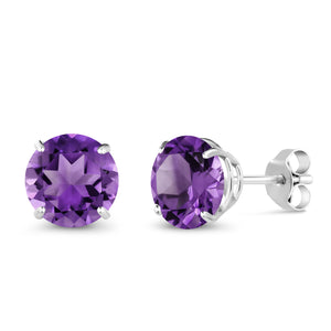 Amethyst - February_Earrings in 10K White Gold