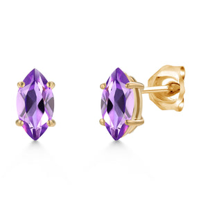 Amethyst - February_Earrings in 14K Yellow Gold