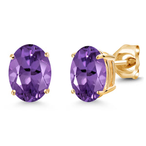 Amethyst - February_Earrings in 14K Yellow Gold