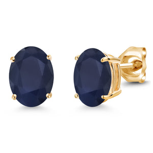 Blue Sapphire - September_Earrings in 14K Yellow Gold