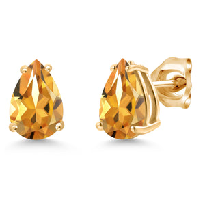 Citrine - November_Earrings in 14K Yellow Gold