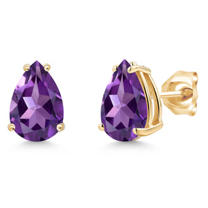 Amethyst - February_Earrings in 14K Yellow Gold