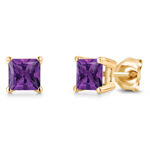 Amethyst - February_Earrings in 14K Yellow Gold
