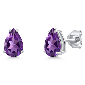 Amethyst - February_Earrings in 14K White Gold