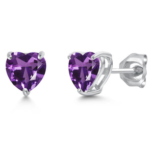 Amethyst - February_Earrings in 14K White Gold