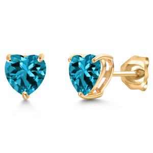 London Blue Topaz - November_Earrings in 14K Yellow Gold