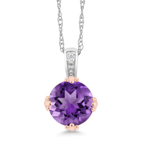 Amethyst - February_Pendant in 10K Two Tone Gold