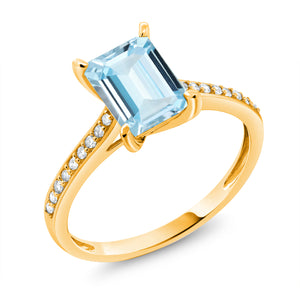 Aquamarine - March_5_Ring in 10K Yellow Gold