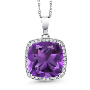 Amethyst - February_10K White Gold_Pendant in 10K White Gold
