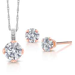 Pendant Earrings Set in 10K Rose Gold