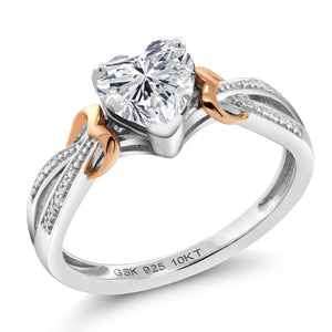 Ring in 925 Sterling Silver and 10K Rose Gold