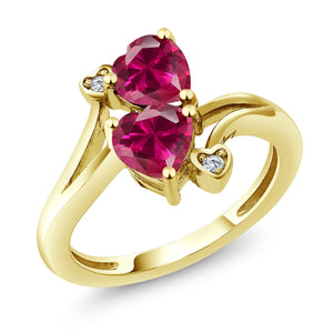 Created Ruby and Diamond_7_Ring in 10K Yellow Gold