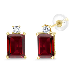 Garnet - January_Earrings in 10K Yellow Gold