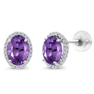 Amethyst - February_Earrings in 10K White Gold