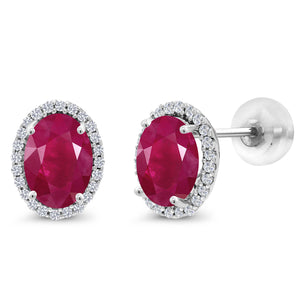 Ruby - July_Earrings in 10K White Gold