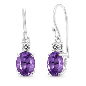 Amethyst - February_Earrings in 10K White Gold