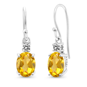 Yellow and White_Earrings in 10K White Gold
