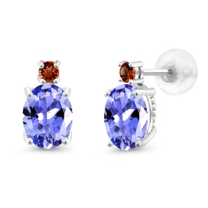 Tanzanite - December_Earrings in 14K White Gold