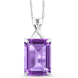 Amethyst_Pendant in 10K White Gold