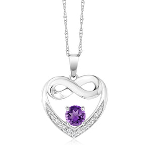 Amethyst and Lab Grown Diamond_Necklace in 10K White Gold