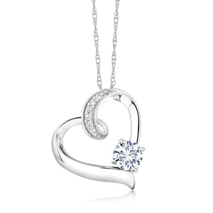 White Lab Grown Diamond - April_Pendant in 10K White Gold