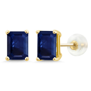 Blue Sapphire - September_Yellow Gold_Earrings in Yellow Gold