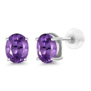 Amethyst - February_14K White Gold_Earrings in 14K White Gold