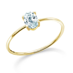 Aquamarine - March_Ring in 10K Yellow Gold