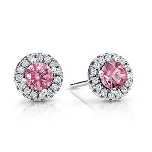 Pink Lab Grown Diamond - April_Earrings in 10K White Gold
