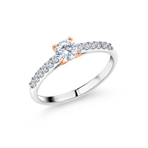 Ring in 925 Sterling Silver and 10K Rose Gold