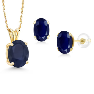 Pendant Earrings Set in 14K Yellow Gold