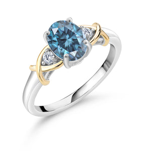 Ring in 925 Sterling Silver and 10K Yellow Gold