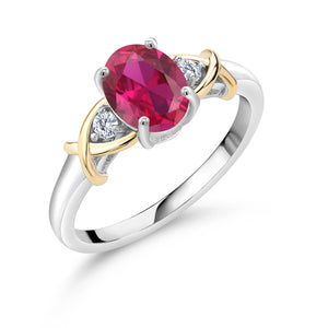Ring in 925 Sterling Silver and 10K Yellow Gold