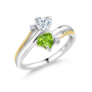 Peridot - August_5_Ring in 925 Sterling Silver and 10K Yellow Gold